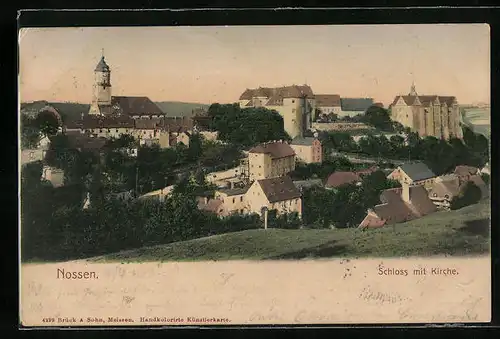 AK Nossen, Gesamtansicht mit dem Schloss und der Kirche