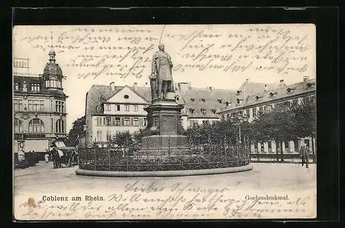 AK Koblenz am Rhein, am Goebendenkmal