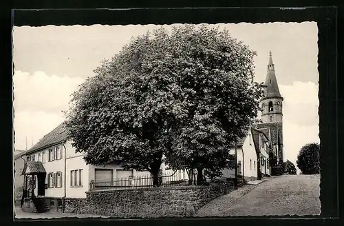 AK Beerfelden im Odenwald, die Jugendherberge und die Kirche