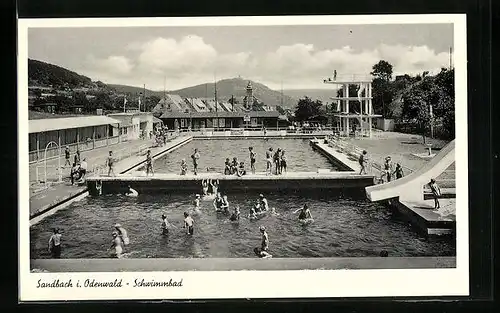 AK Sandbach i. Odenwald, Badegäste im Schwimmbad