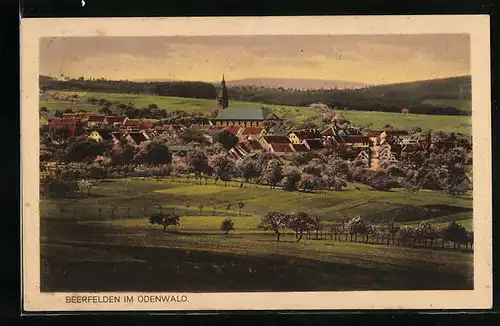 AK Beerfelden im Odenwald, Generalansicht mit der Kirche