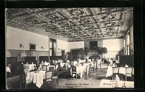 AK Wiesbaden, Kurhaus, im Biersalon