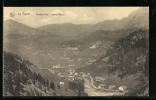 AK Sanat Maria im Grödnerthal, Blick auf die Siedlung im Tal