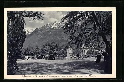AK Merano, Veduta dai passeggi d`estate verso il gruppo di Cessa