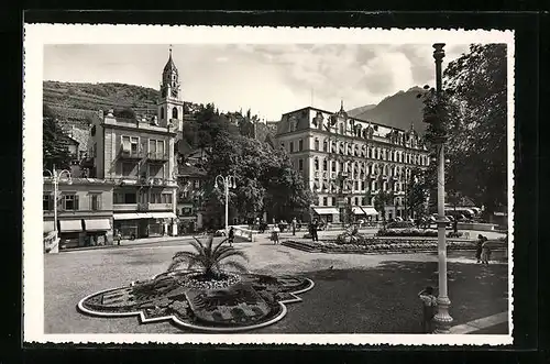 AK Meran, Promenade mit dem Pfarrturm