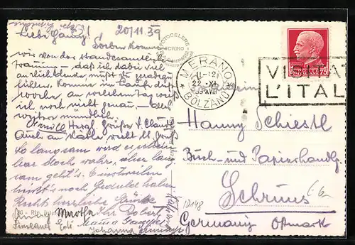 AK Merano, Panoramaansicht der Stadt