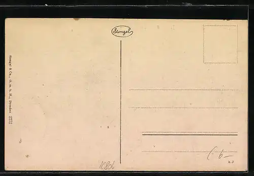 AK Innichen im Pustertal, Generalansicht mit Haunold und Schusterspitze