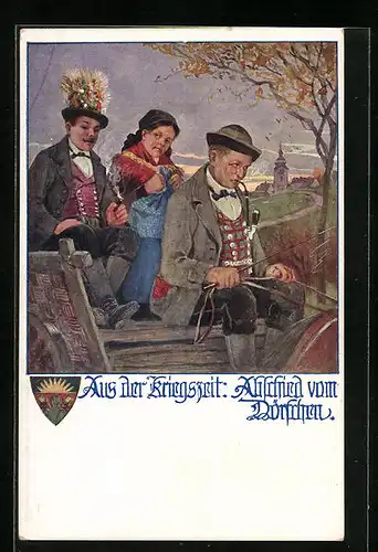 AK Deutscher Schulverein Nr. 841: Aus der Kriegszeit, Abschied vom Dörfchen