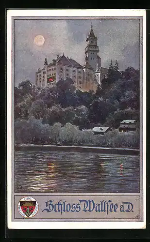 AK Deutscher Schulverein Nr. 442: Schloss Wallsee a. D., Blick hinauf zum Mondschein