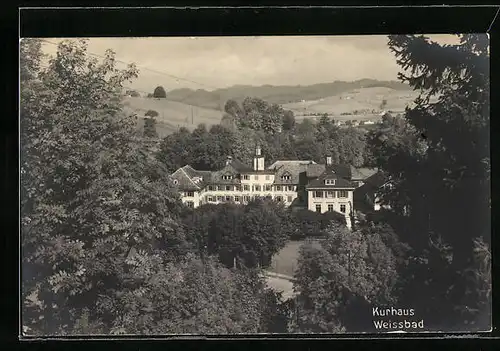 AK Weissbad, Kurhaus vom Berg aus gesehen