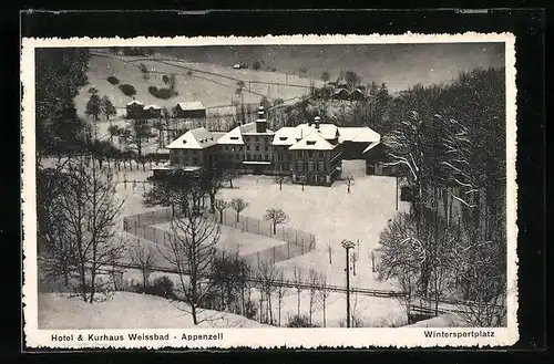 AK Weissbad, Hotel-Kurhaus im Winter