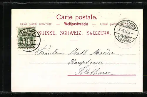 AK Solothurn, 400 jähr. Jubiläum der Schlacht bei Dornach 1899, Festbühne