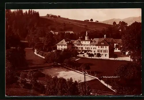 AK Weissbad, Panoramablick auf das Hotel Kurhaus
