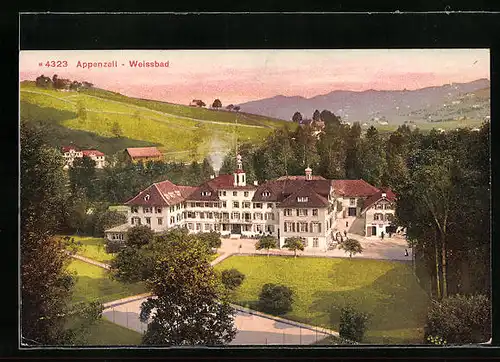 AK Weissbad, Totale vom Hotel Kurhaus