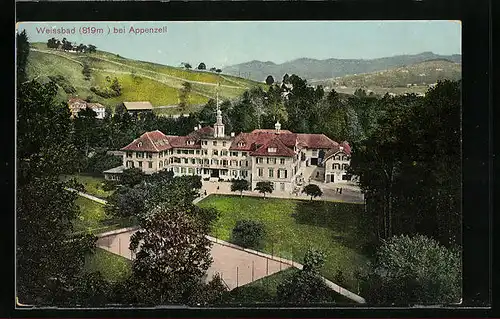 AK Weissbad, Hotel Kurhaus vom Berg aus gesehen