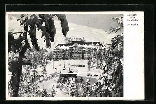 AK St. Moritz, Suvretta-Haus im Winter