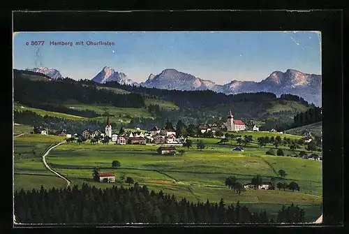 AK Hemberg, Gesamtansicht mit Churfirsten