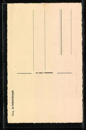 Künstler-AK Zug, Strasse Altstadt-Obergasse mit Treppe