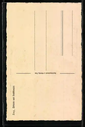 Künstler-AK Zug, Zytturm und Stadtkanzlei