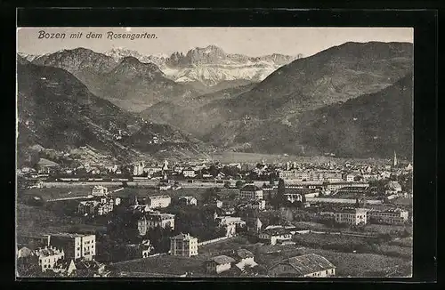 AK Bozen, Totale mit Rosengarten