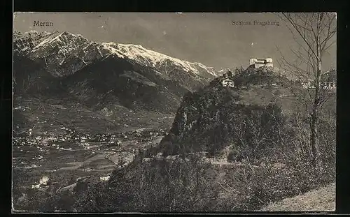 AK Meran, Panorama mit Schloss Fragsburg