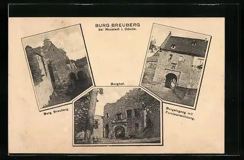 AK Neustadt / Odenwald, Burg Breuberg, Burghof, Burgeingang