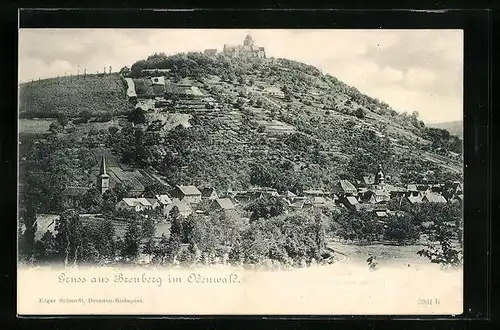 AK Neustadt / Odenwald, Gesamtansicht mit Breuberg