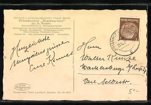 AK Steinbach / Erzgeb., Ortspartie im Winter