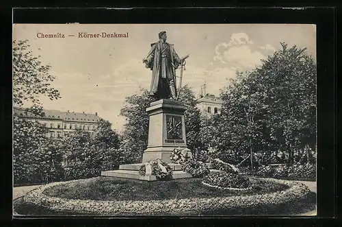 AK Chemnitz, am Körner-Denkmal