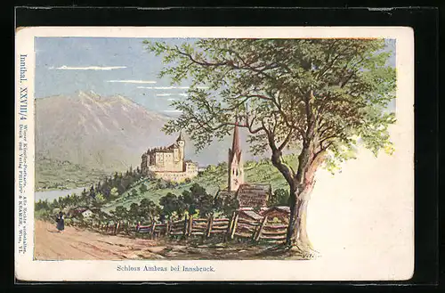 AK Innsbruck, Blick zum Schloss Ambras