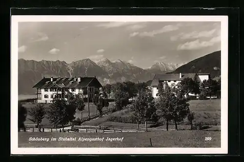 AK Schönberg im Stubaital, Alpengasthof Jägerhof
