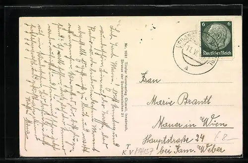 AK Hochzirl, Sanatorium mit Terrasse und Brunnen