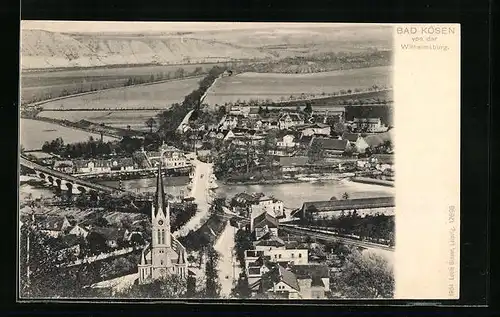 AK Bad Kösen, Teilansicht mit Kirche von der Wilhelmsburg
