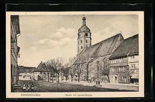 AK Sangerhausen, Markt mit Jacobi-Kirche