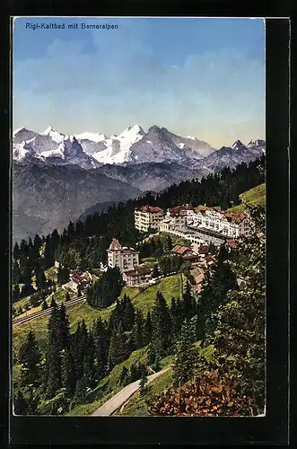 AK Rigi-Kaltbad, Gesamtansicht mit Hotel und Berneralpen