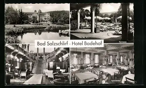 AK Bad Salzschlirf, Hotel Badehof mit Terrasse