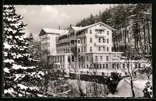 AK Bad Harzburg, Winterblick zum Sanatorium Am Burgberg