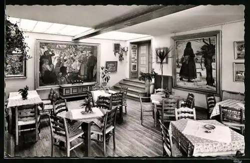 AK Erdhausen / Hessen, Künstlerhaus Lenz mit Innenansicht