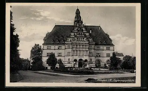 AK Minden i. W., Partie am Regierungsgebäude