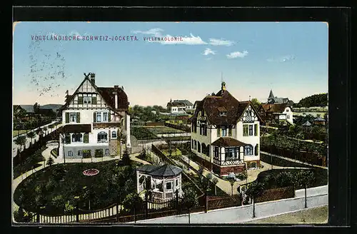 AK Jocketa / Vogtländische Schweiz, Blick zur Villenkolonie
