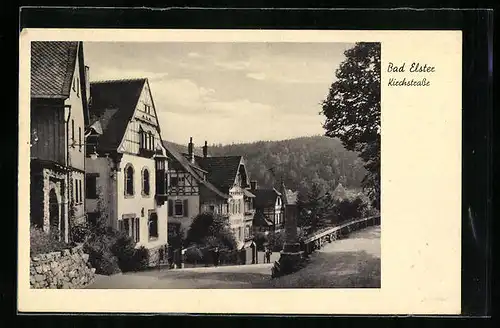 AK Bad Elster, Blick in die Kirchstrasse