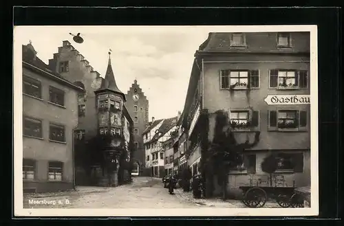 AK Meersburg a. B., Ortspartie am Gasthaus