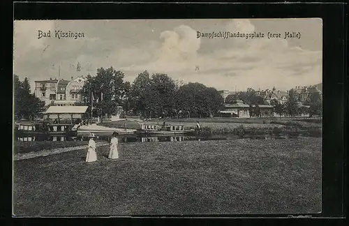AK Bad Kissingen, Dampfschifflandeplatz, neue Halle