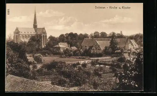 AK Doberan, Blick auf Kirche und Kloster