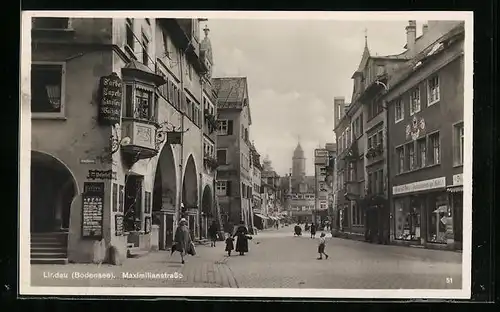 AK Lindau / Bodensee, Blick in die Maximilianstrasse