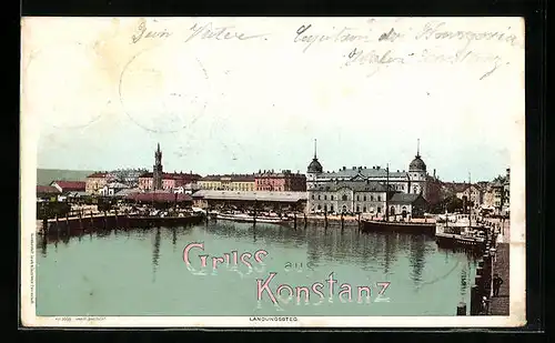 AK Konstanz / Bodensee, Blick vom Landungssteg