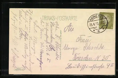 AK Hainichen i. Sa., am Gellerthaus