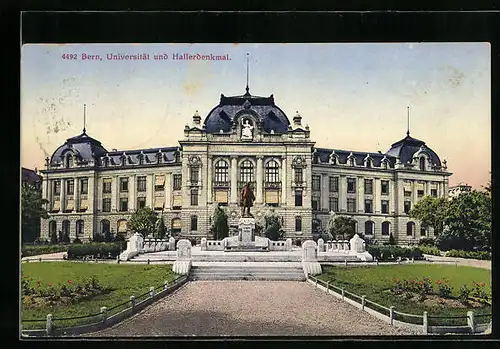 AK Bern, Universität und Hallerdenkmal