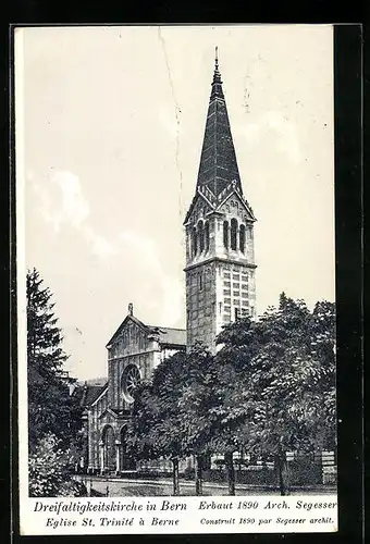 AK Bern, Driefaltigkeitskirche erbaut 1890