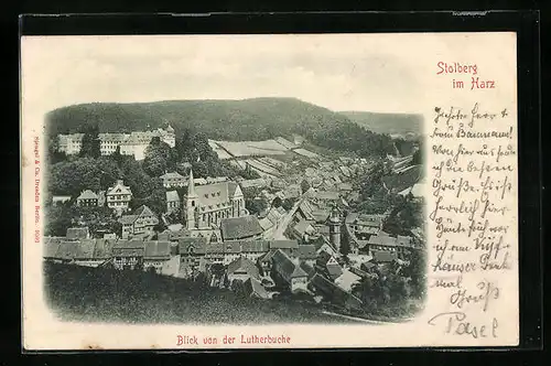 AK Stolberg im Harz, Blick von der Lutherbuche